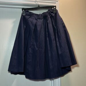 Navy Blue Pleated Skirt